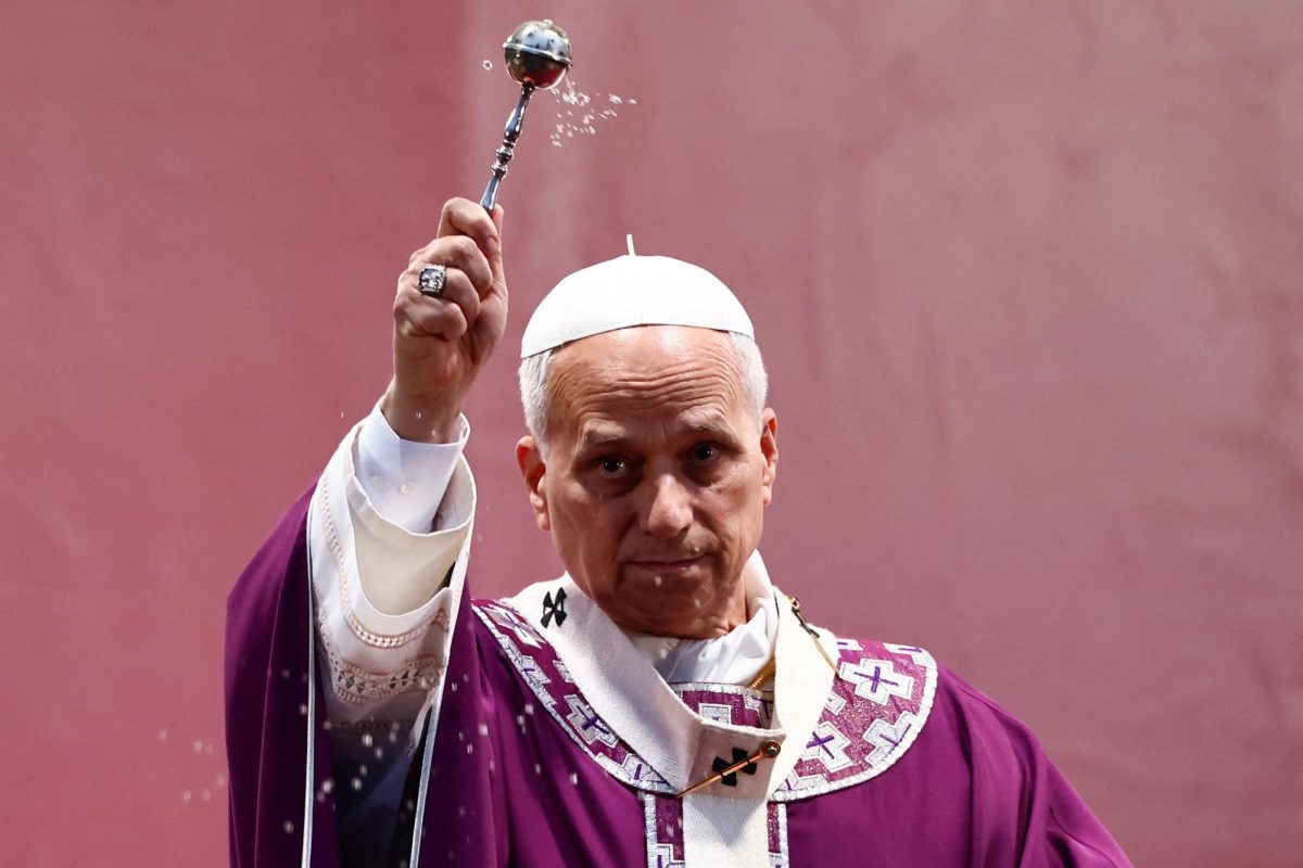 Pope Leo XIV leads a Mass on the day Christians worldwide commemorate their dead at Verano cemetery in Rome, Italy, November 2, 2025. REUTERS/Vincenzo Livieri